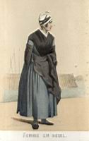 1850, costume feminin de Basse-Normandie, Femme en deuil.jpg